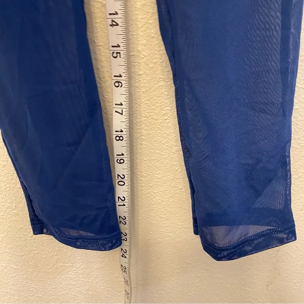 WEISSMAN solo custom Dance Costume unitard jumpsuit blue illusion MT11422 SA